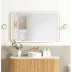 Newport Led 1200(W)x750(H) Gold Metal Frame Mirror- Install Horizontal or Vertical